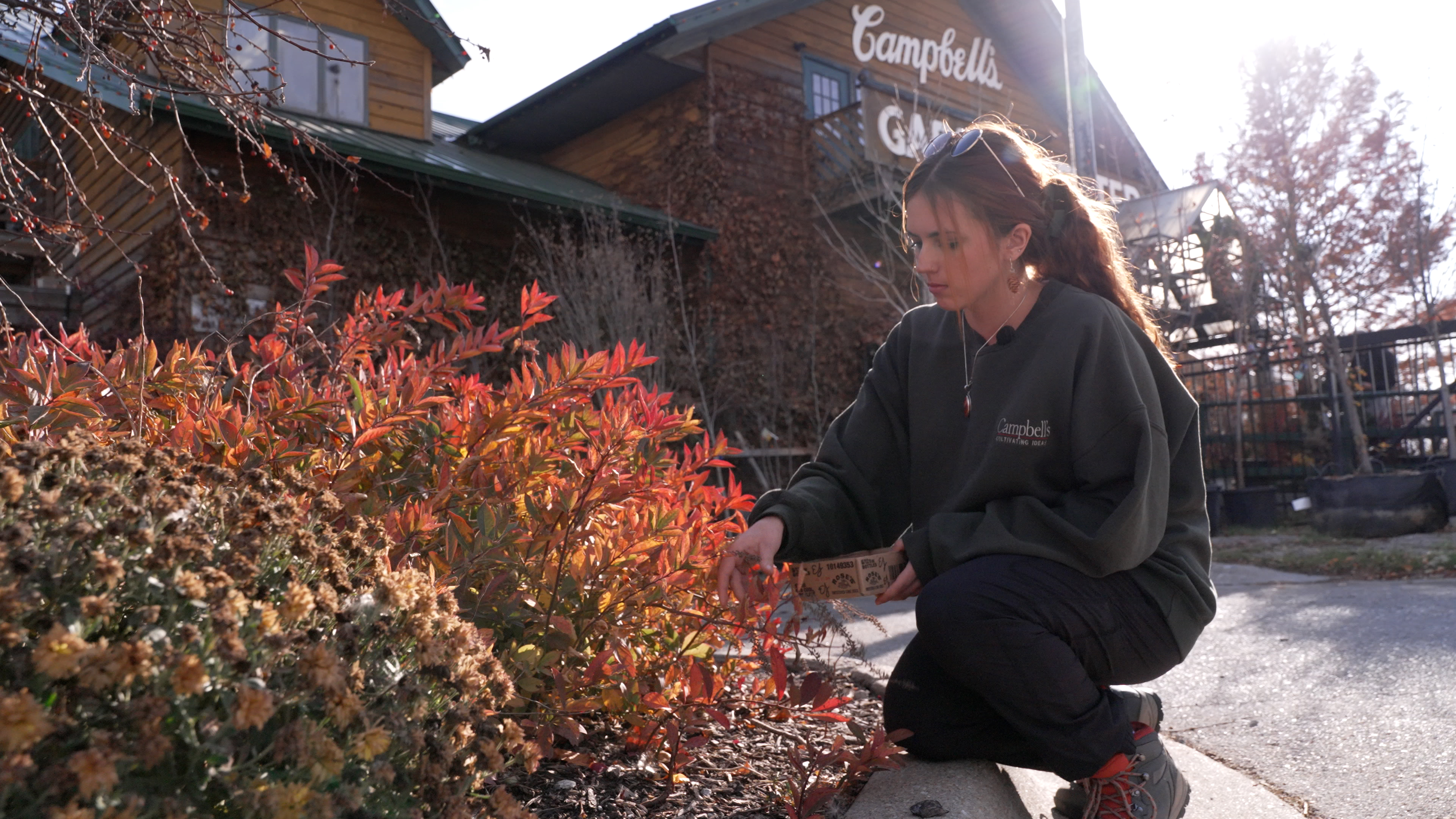 Ella Jorgensen enjoying the landscape at Campbell's Nursery