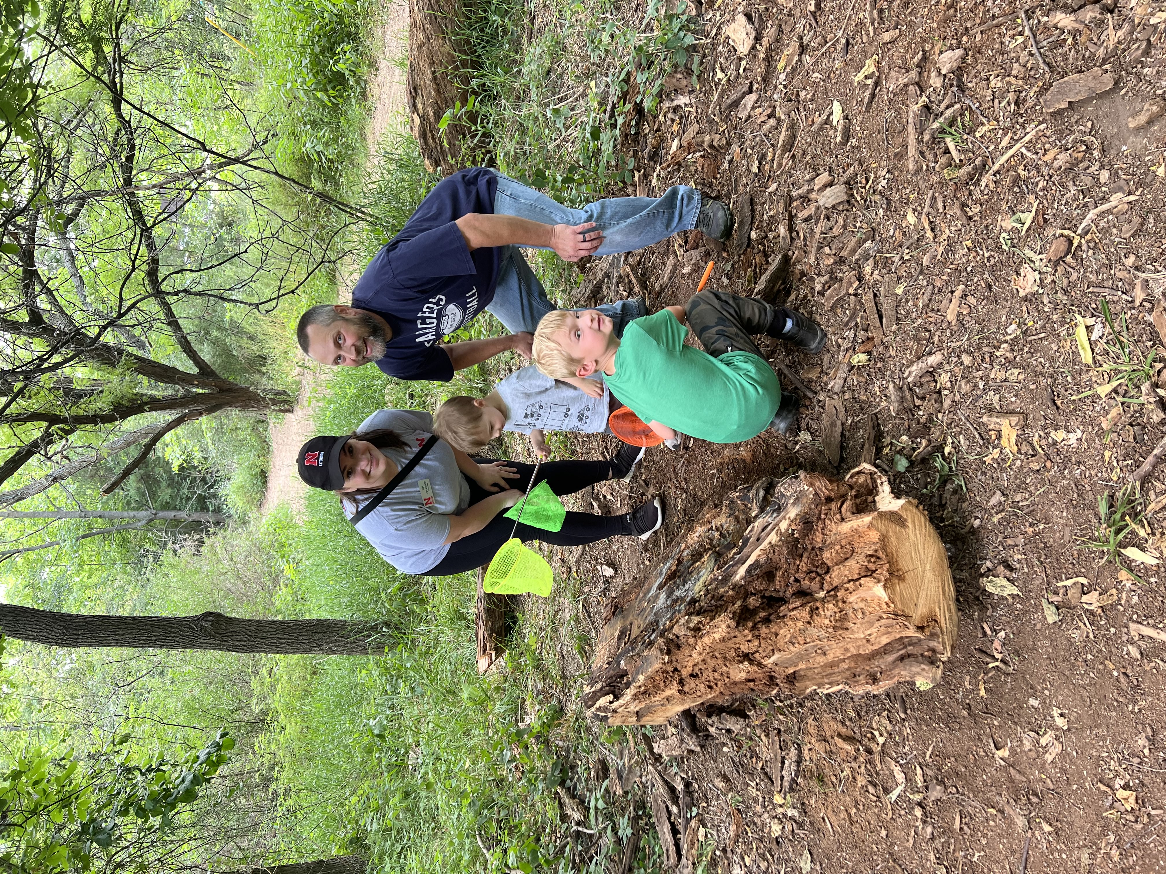 Kait Chapman and family bug hunting